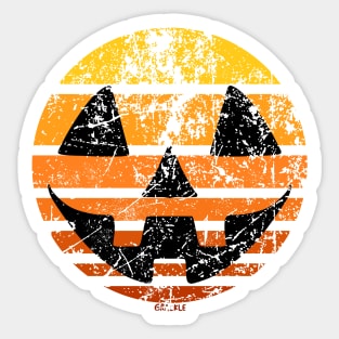 Jack-O-Lantern Retro Sunset (Distressed Version) Sticker